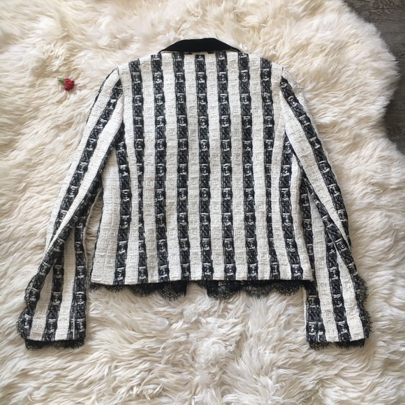 Chanel 04A black white lace lining jacket 40 - Picture 4 of 12